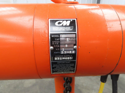 CM Lodestar R 2 Ton Electric Chain Hoist 8 FPM 15' Lift 11' Pendant 230/460 3 PH