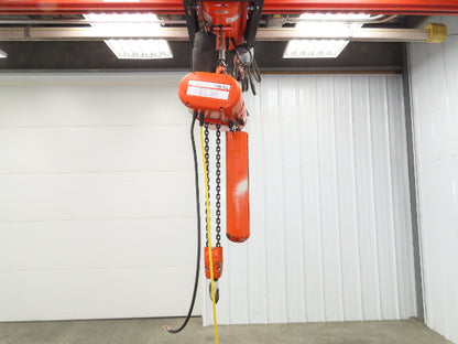 CM Lodestar R 2 Ton Electric Chain Hoist 8 FPM 15' Lift 11' Pendant 230/460 3 PH