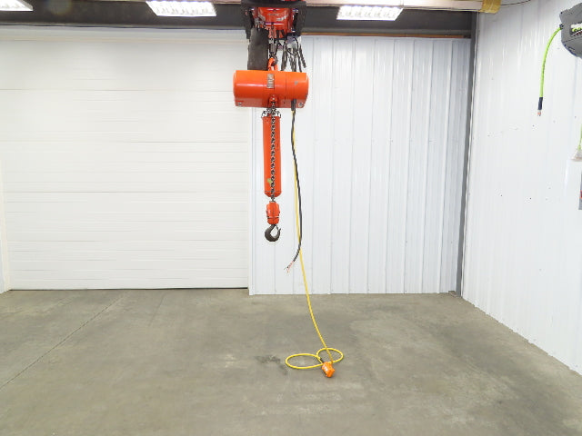 CM Lodestar R 2 Ton Electric Chain Hoist 8 FPM 16' Lift 12' Pendant 240/480 3 PH