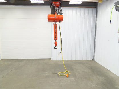 CM Lodestar R 2 Ton Electric Chain Hoist 8 FPM 16' Lift 12' Pendant 240/480 3 PH