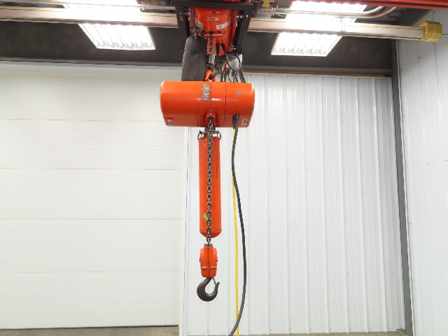 CM Lodestar R 2 Ton Electric Chain Hoist 8 FPM 16' Lift 12' Pendant 240/480 3 PH