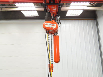 CM Lodestar R 2 Ton Electric Chain Hoist 8 FPM 16' Lift 12' Pendant 240/480 3 PH
