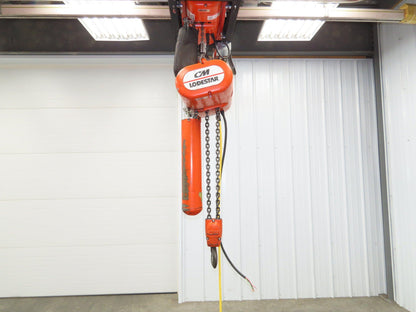 CM Lodestar R 2 Ton Electric Chain Hoist 8 FPM 16' Lift 12' Pendant 240/480 3 PH