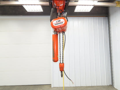 CM Lodestar R 2 Ton Electric Chain Hoist 8 FPM 16' Lift 12' Pendant 240/480 3 PH