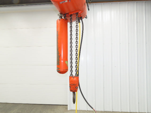 CM Lodestar R 2 Ton Electric Chain Hoist 8 FPM 16' Lift 12' Pendant 240/480 3 PH