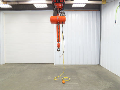 CM Lodestar R 2 Ton Electric Chain Hoist 8 FPM 16' Lift 12' Pendant 240/480 3 PH