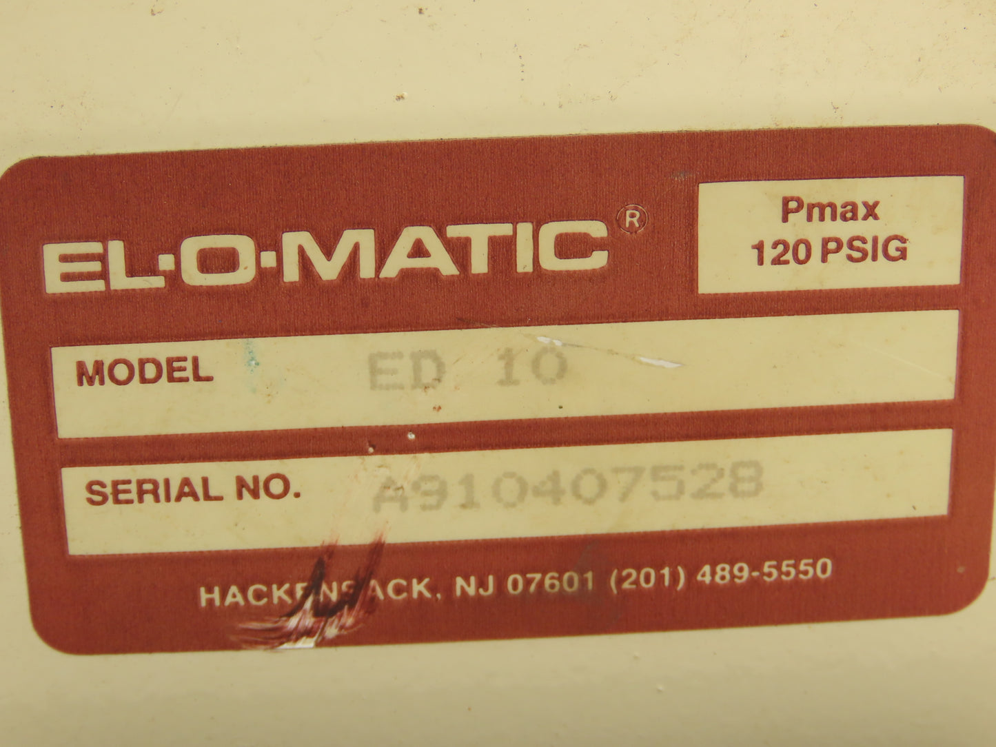 El-O-Matic ED10 Pneumatic Valve Actuator 120psi w/StoneL Positioner Quartz PQ