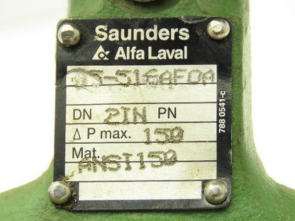 Saunders Alfa Laval 2" Lug Butterfly Valve w/Conbraco Pneumatic Actuator CTD 30