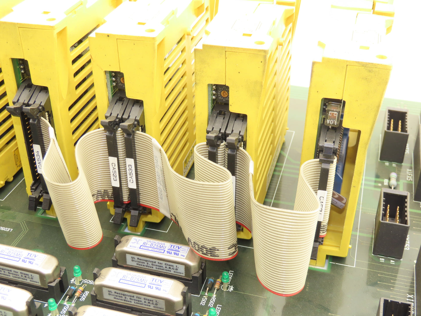 Mori Seiki AP-DTP-NH5-1 Lathe Distribution Module Relay Board With 6 I/O Cards