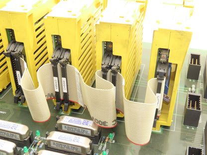 Mori Seiki AP-DTP-NH5-1 Lathe Distribution Module Relay Board With 6 I/O Cards