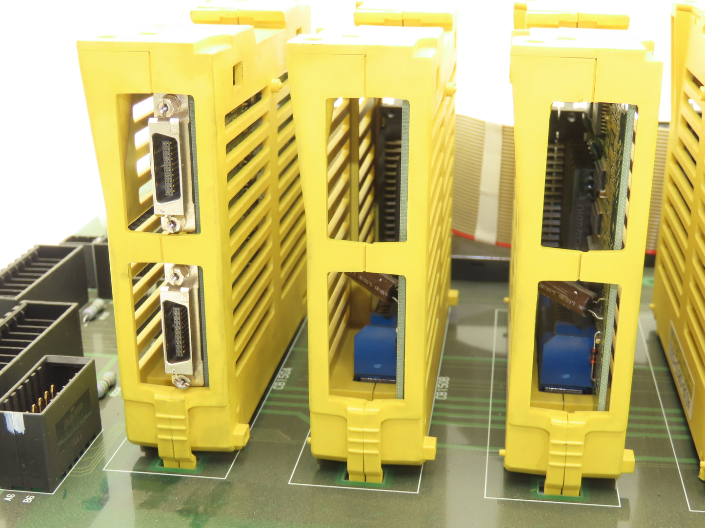 Mori Seiki AP-DTP-NH5-1 Lathe Distribution Module Relay Board With 6 I/O Cards