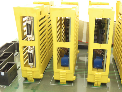 Mori Seiki AP-DTP-NH5-1 Lathe Distribution Module Relay Board With 6 I/O Cards