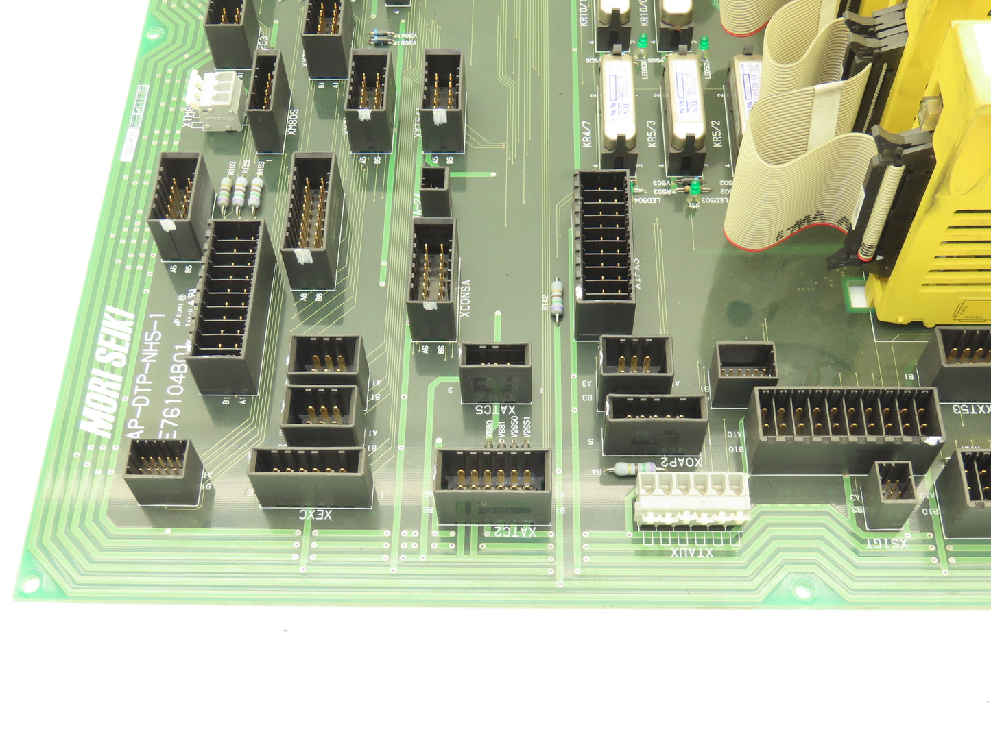 Mori Seiki AP-DTP-NH5-1 Lathe Distribution Module Relay Board With 6 I/O Cards