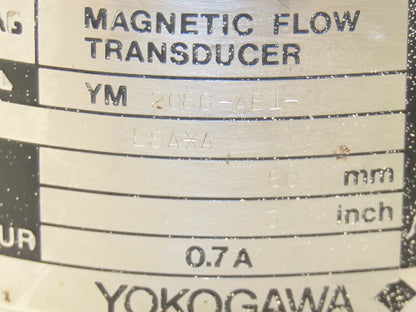 Yokogawa YM 208G-AB1-LSAXA Flow Meter 3" Tube Hazardous Location