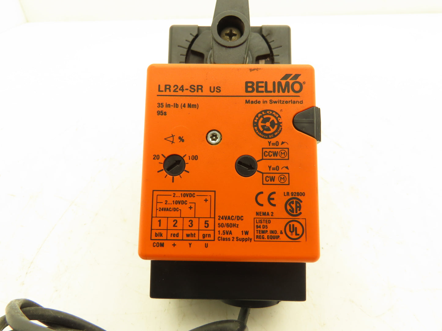 Belimo LR24-SR US Electric Actuator 1/2"Ball Control Valve 600 PSI 2-Pos 24VDC