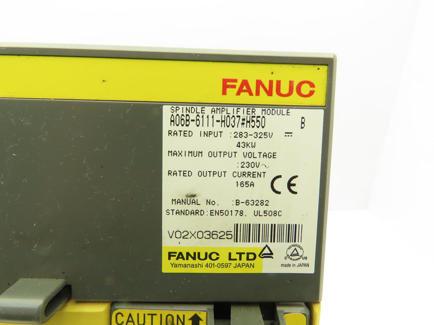 Fanuc A06B6111H037 Spindle Amplifier Module 43kW 283-325v Input 230v Max Output