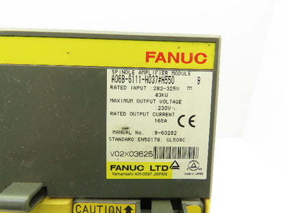 Fanuc A06B6111H037 Spindle Amplifier Module 43kW 283-325v Input 230v Max Output