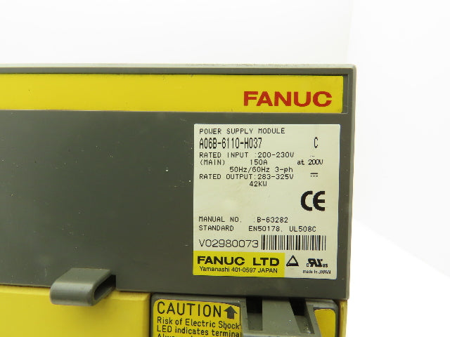 Fanuc A06B6110H037 Power Supply Module 150A 200-230v Input 283-325v Output 42kW