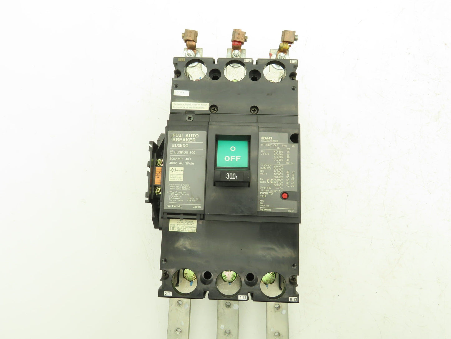 Fuji BU3KDG Circuit Breaker 300A Auto 480V 3 Pole With Through Door Operator