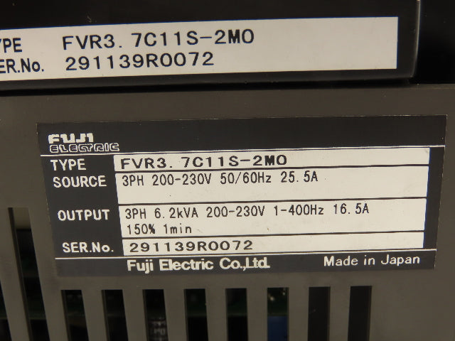 Fuji Electric FVR3.7C11S-2MO AC Drive 6.2kVA 200-230v 50/60Hz