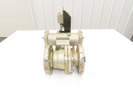 NDV Nippon E100N DN50 2" Flanged 2-Way Ball Valve & Pneumatic Actuator EPN1101N