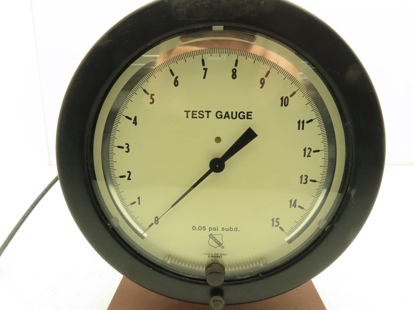 Ashcroft Air Pressure Test Gauge 15 psi 8" Adjustable Offset 0.05 psi Subdiv