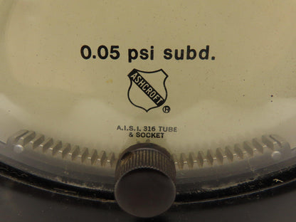 Ashcroft Air Pressure Test Gauge 15 psi 8" Adjustable Offset 0.05 psi Subdiv