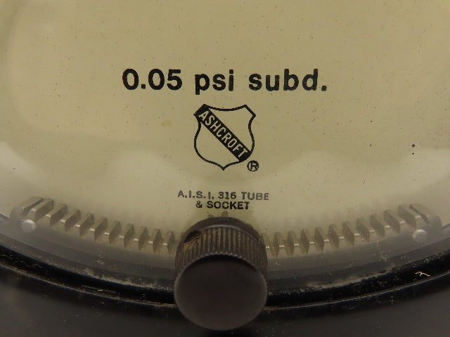 Ashcroft Air Pressure Test Gauge 15 psi 8" Adjustable Offset 0.05 psi Subdiv