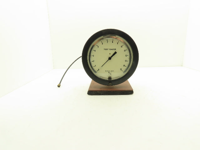 Ashcroft Air Pressure Test Gauge 15 psi 8" Adjustable Offset 0.05 psi Subdiv