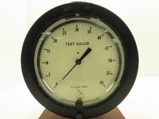 Ashcroft Air Pressure Test Gauge 60 psi 8" Adjustable Offset 0.2 psi Subdiv