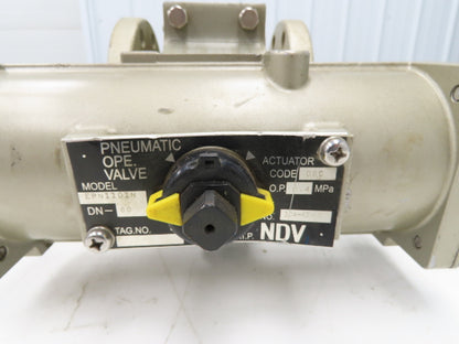 NDV Nippon E100N DN80 3" Flanged 2-Way Ball Valve & Pneumatic Actuator EPN1101N