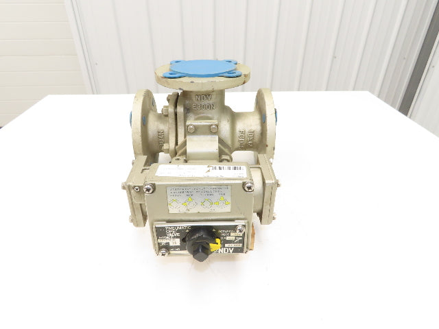 NDV Nippon E300N DN65 2.5" Flanged 3-Way Ball Valve Pneumatic Actuator EPN1304N