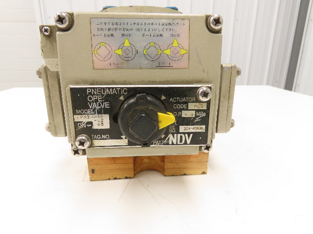 NDV Nippon E300N DN65 2.5" Flanged 3-Way Ball Valve Pneumatic Actuator EPN1304N