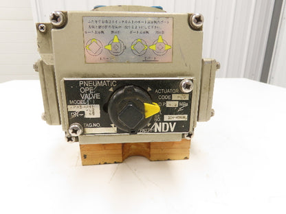 NDV Nippon E300N DN65 2.5" Flanged 3-Way Ball Valve Pneumatic Actuator EPN1304N