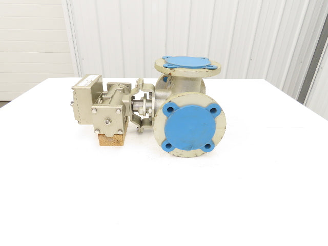 NDV Nippon E300N DN65 2.5" Flanged 3-Way Ball Valve Pneumatic Actuator EPN1304N