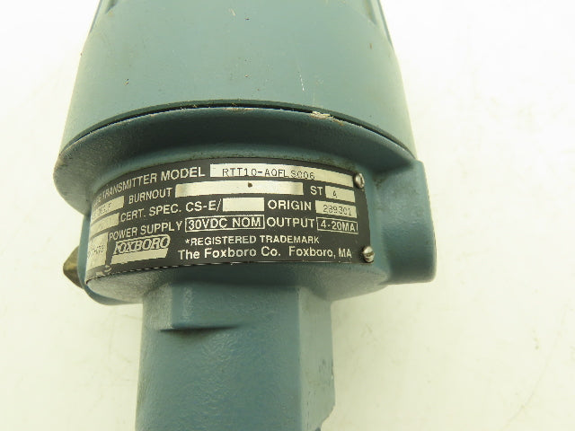 Foxboro RTT10-AQFL-S006 Temperature Transmitter 50-250° 30vdc Haz Loc