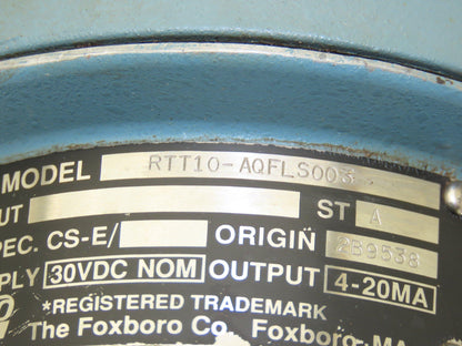 Foxboro RTT10-AQFLS003 Temperature Transmitter 30-130° 30vdc Haz Loc
