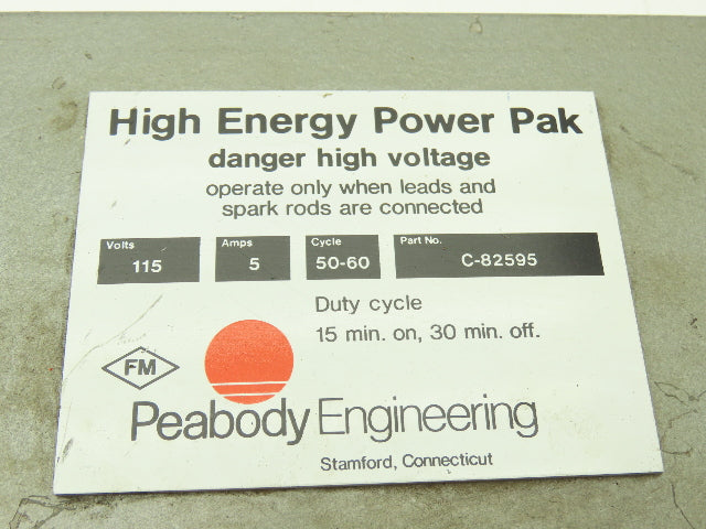 Peabody Engineering C-82595 High Energy Power Pak Ignition Exciter 5A 115V