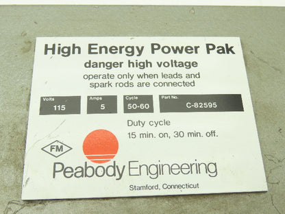 Peabody Engineering C-82595 High Energy Power Pak Ignition Exciter 5A 115V