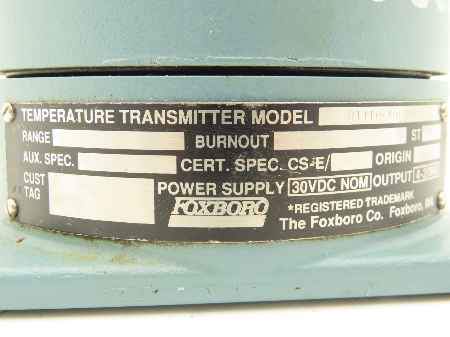 Foxboro RTT10-AQFSN000 Temperature Transmitter 4-20MA 30vdc Haz Loc