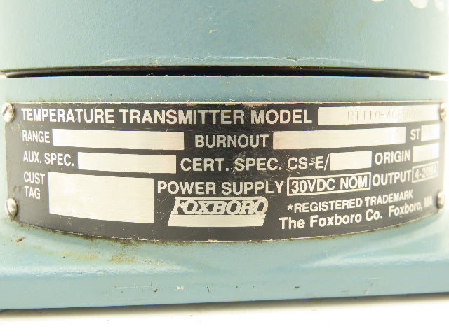 Foxboro RTT10-AQFSN000 Temperature Transmitter 4-20MA 30vdc Haz Loc