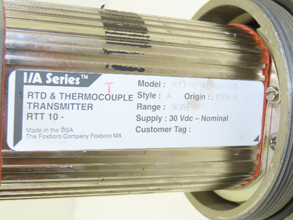 Foxboro RTT10-AQFSN000 Temperature Transmitter 4-20MA 30vdc Haz Loc