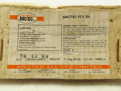 Arctec FCS 350 Welding Wire 0.045" 30-35 HRC Buildup Wire 25lbs