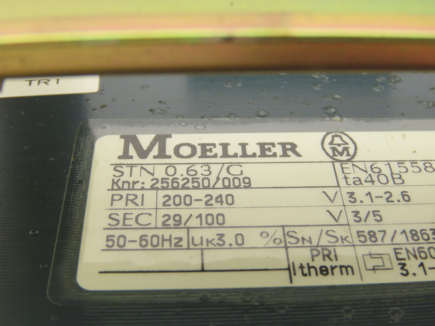 Moeller STN 0.63/C Transformer 200-240V Primary 29/100V Secondary 587VA