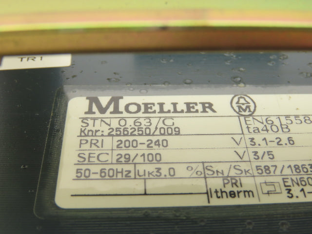 Moeller STN 0.63/C Transformer 200-240V Primary 29/100V Secondary 587VA