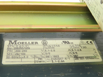 Moeller STN 0.63/C Transformer 200-240V Primary 29/100V Secondary 587VA