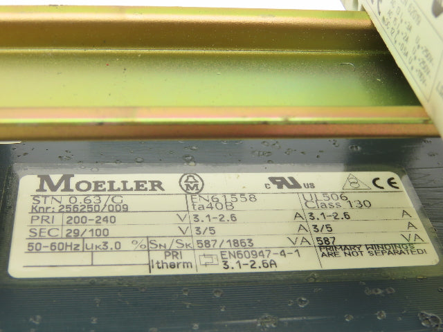 Moeller STN 0.63/C Transformer 200-240V Primary 29/100V Secondary 587VA
