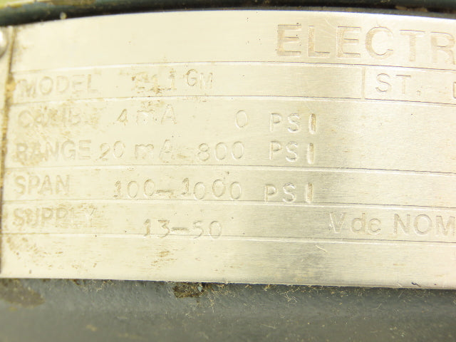 Foxboro E11GM Electronic Pressure Transmitter 13-50VDC 1500 psi 	1/2" NPT