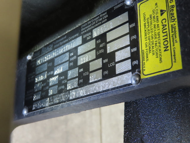 Long Reach PLPB36SMPA Push Pull Slipsheet Attachment 3600 Lbs 6.5x64" Fork Lift