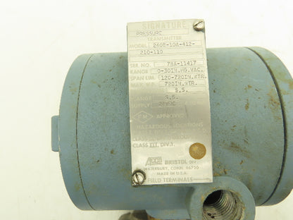 Acco 2408-10A-412-210-110 Signature Pressure Transmitter 24VDC 1/2" NPT